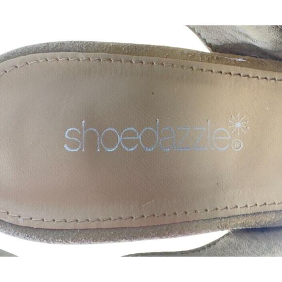 ShoeDazzle Katherine Pointed Toe Mules Tan Faux Suede Slingback Heels Size 8.5 - Picture 14 of 16